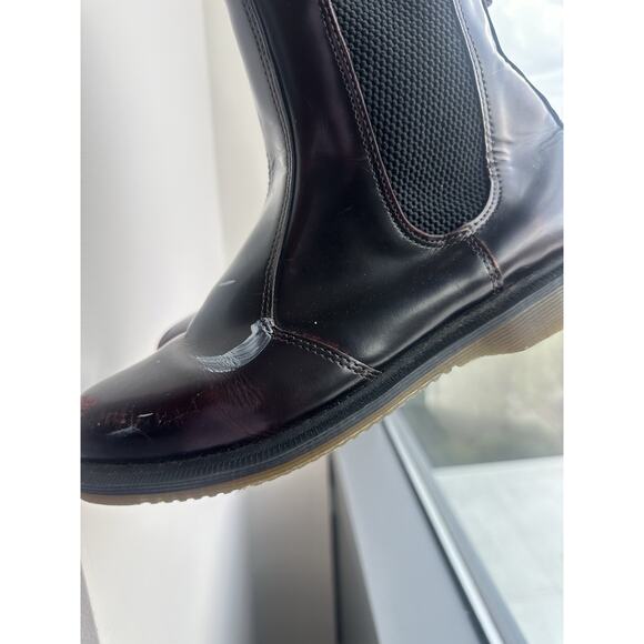 Dr. Martens Burgundy Leather Chelsea Ankle Boots Slip On Round Toe US 8 main image 6